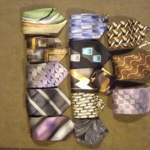 Vintage Lot Of 13, 100% Men's Silk Ties, Variety Of Names